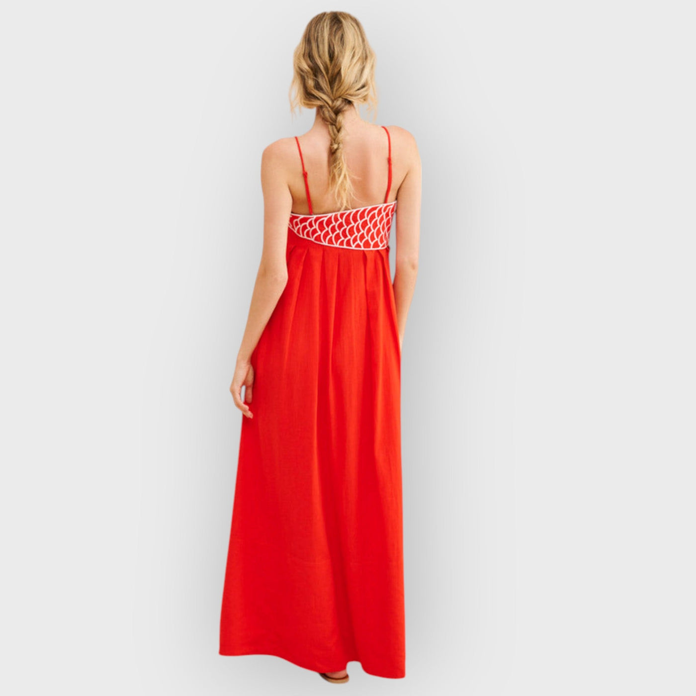Fish Top Linen Blend Maxi Dress