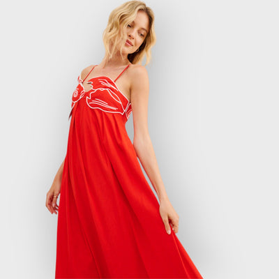 Fish Top Linen Blend Maxi Dress