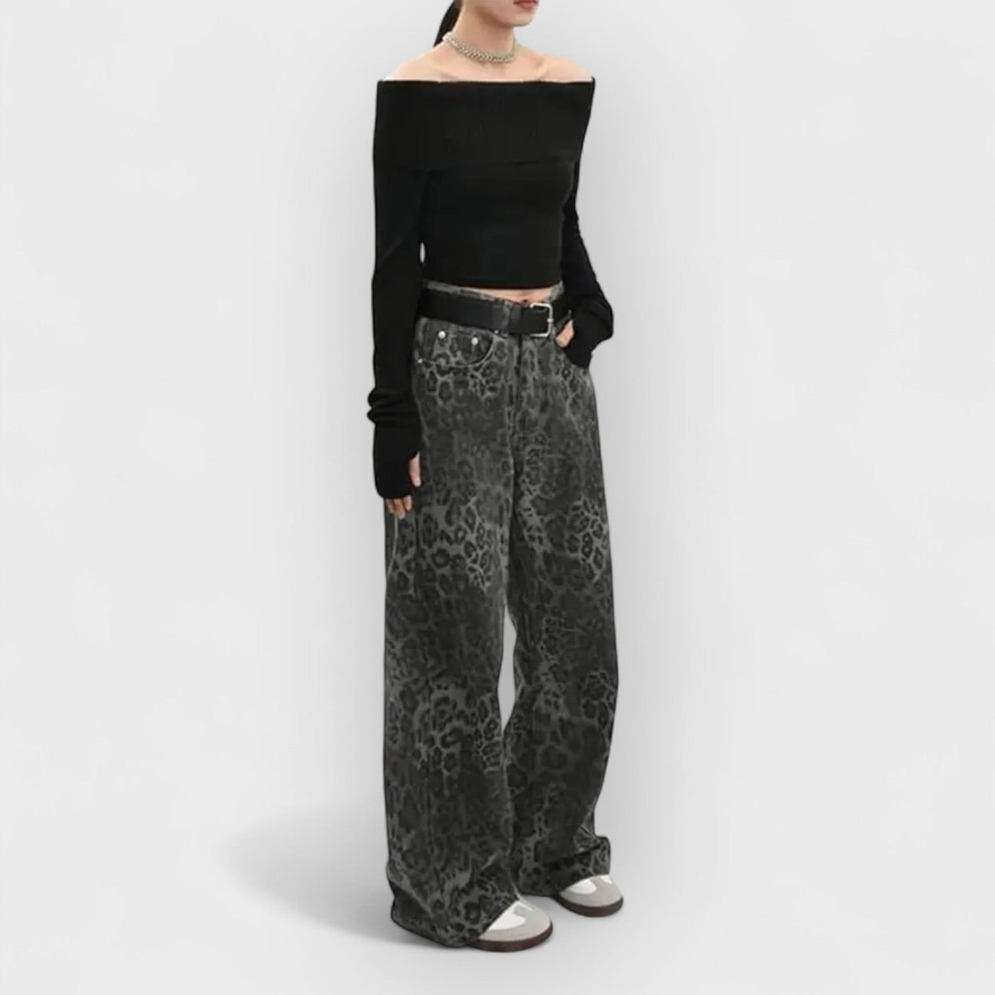 Vintage Leopard Print Jeans