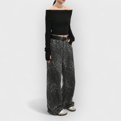 Vintage Leopard Print Jeans
