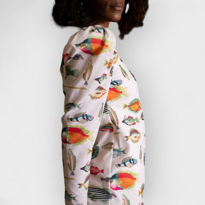 Fish Print Mini Dress