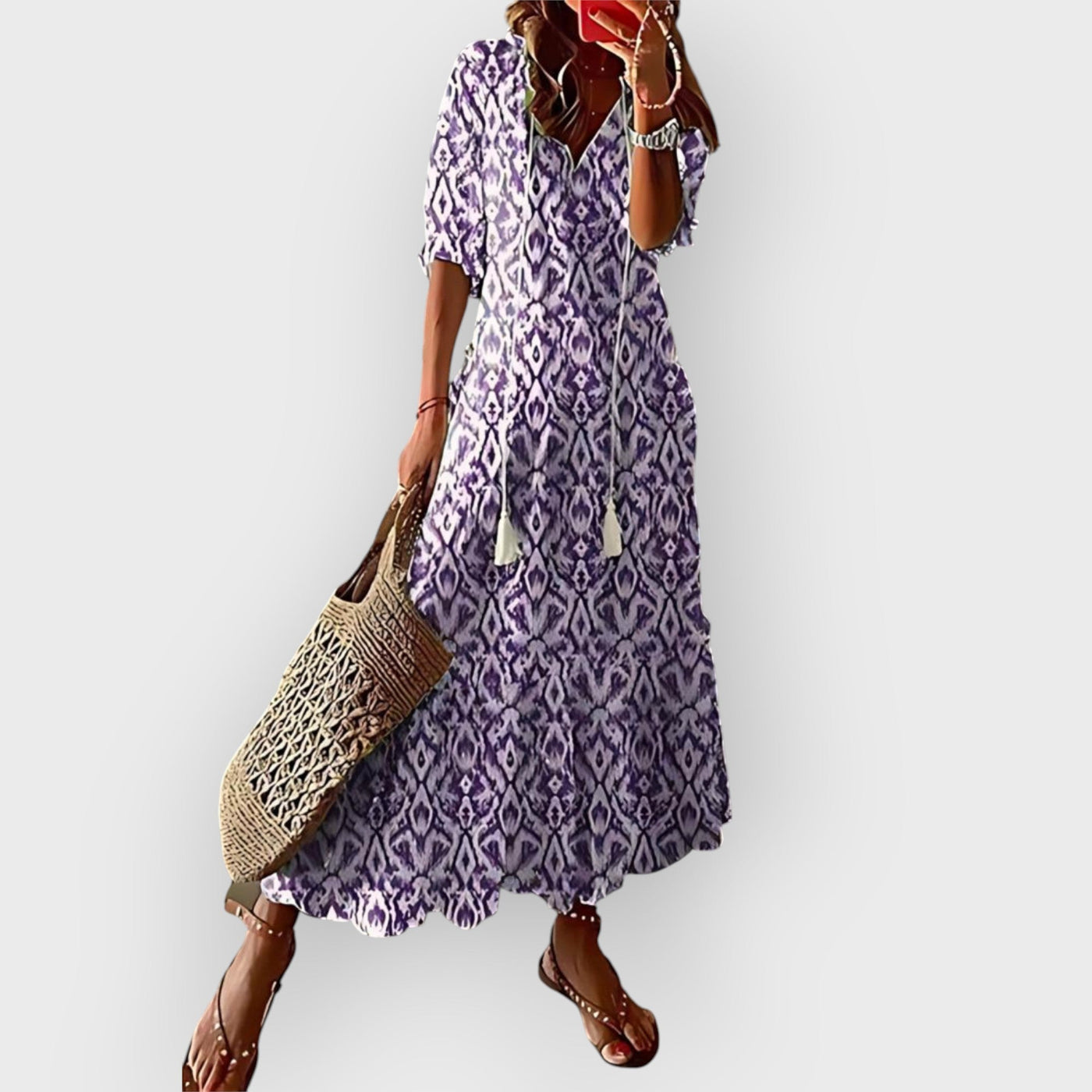 Anja Long Elegant Floral Dress
