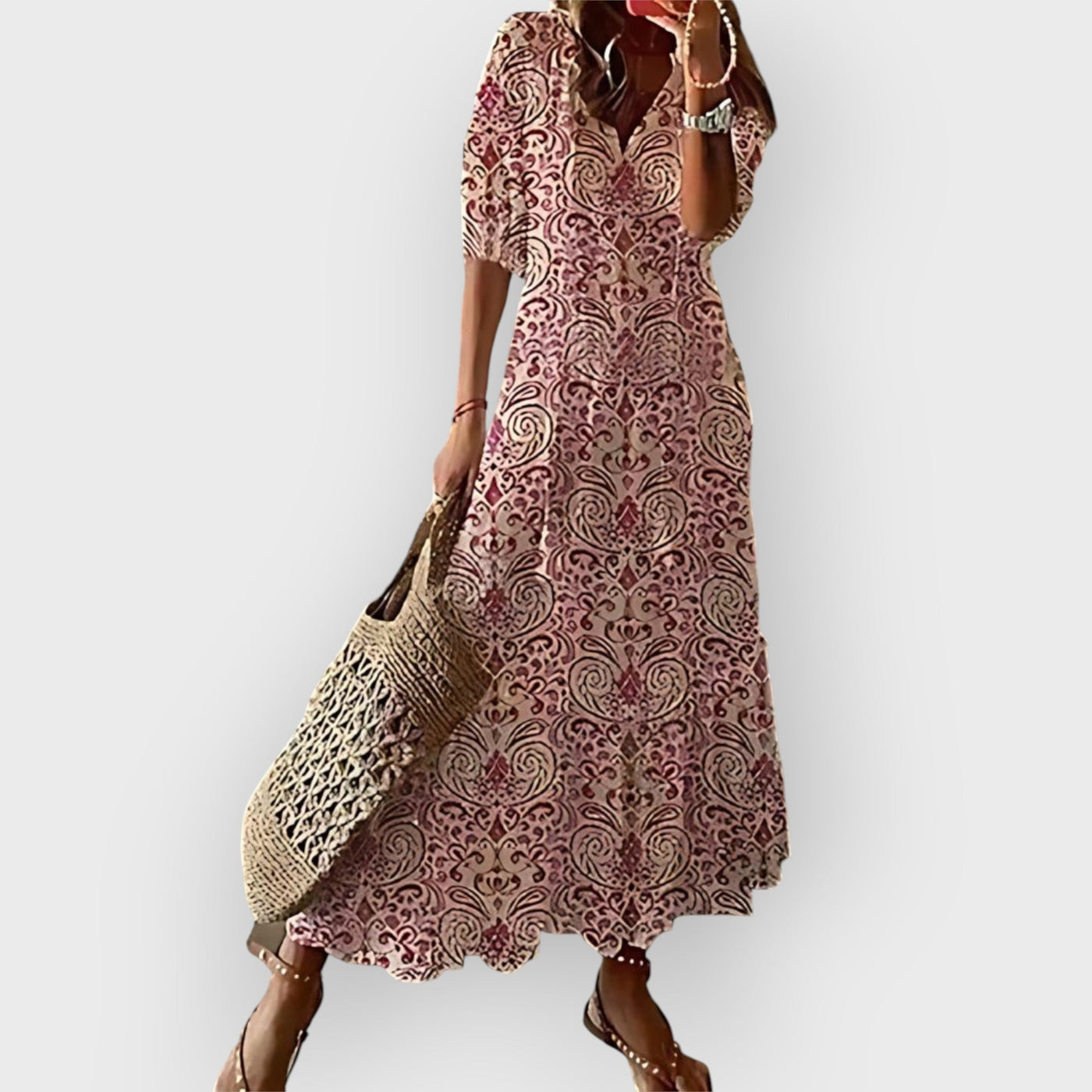 Anja Long Elegant Floral Dress