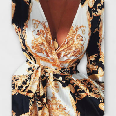 Wrap Dress - Boho Women's Dress with Slit