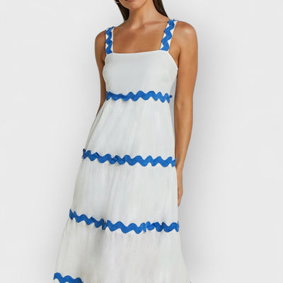 Simple Ripple Bandeau Slip Dress