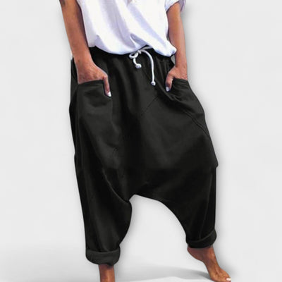 Hara - Loose-Fitting Harem Pants with Drawstring