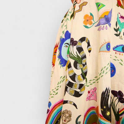 Unique Holiday Print Halter Back Pocket Maxi Dress