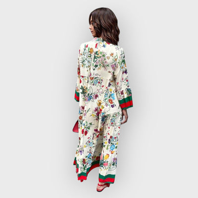 Resort Floral Print Bell Sleeve Maxi Dress