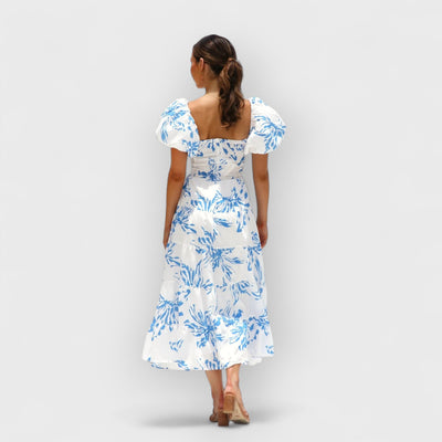 Blue floral maxi dress