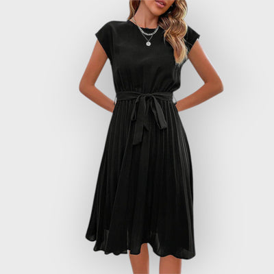 Claire Short Sleeve Pleated Casual Mini Dress