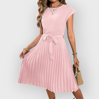 Claire Short Sleeve Pleated Casual Mini Dress