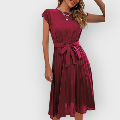 Claire Short Sleeve Pleated Casual Mini Dress