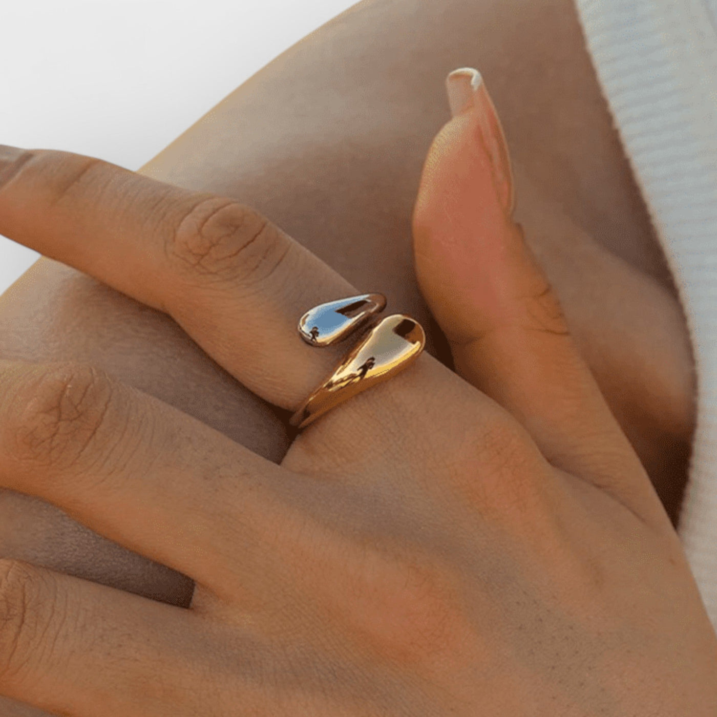 Jessica Druppel Ring Goud-Zilver