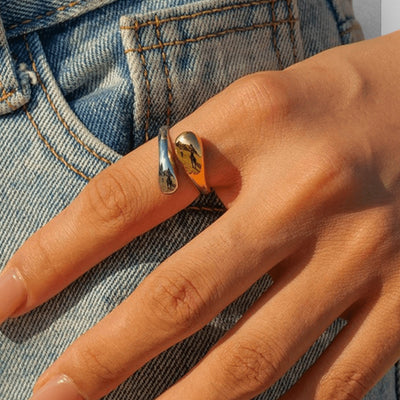 Jessica Druppel Ring Goud-Zilver