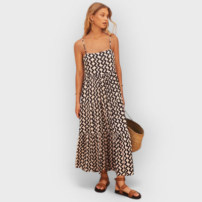 Strappy Square Neck Split Maxi Dress