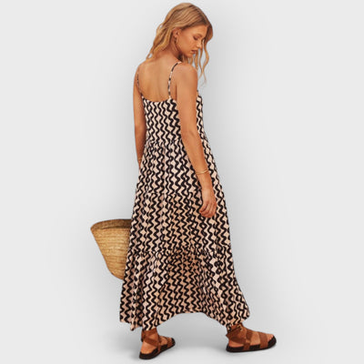 Strappy Square Neck Split Maxi Dress