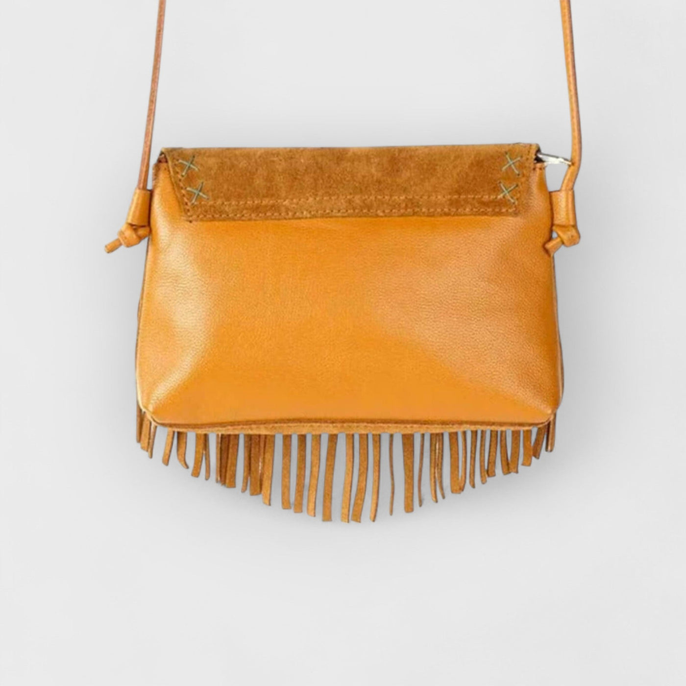 Turquoise Concho Magnetic Closure Flap Leather Bag