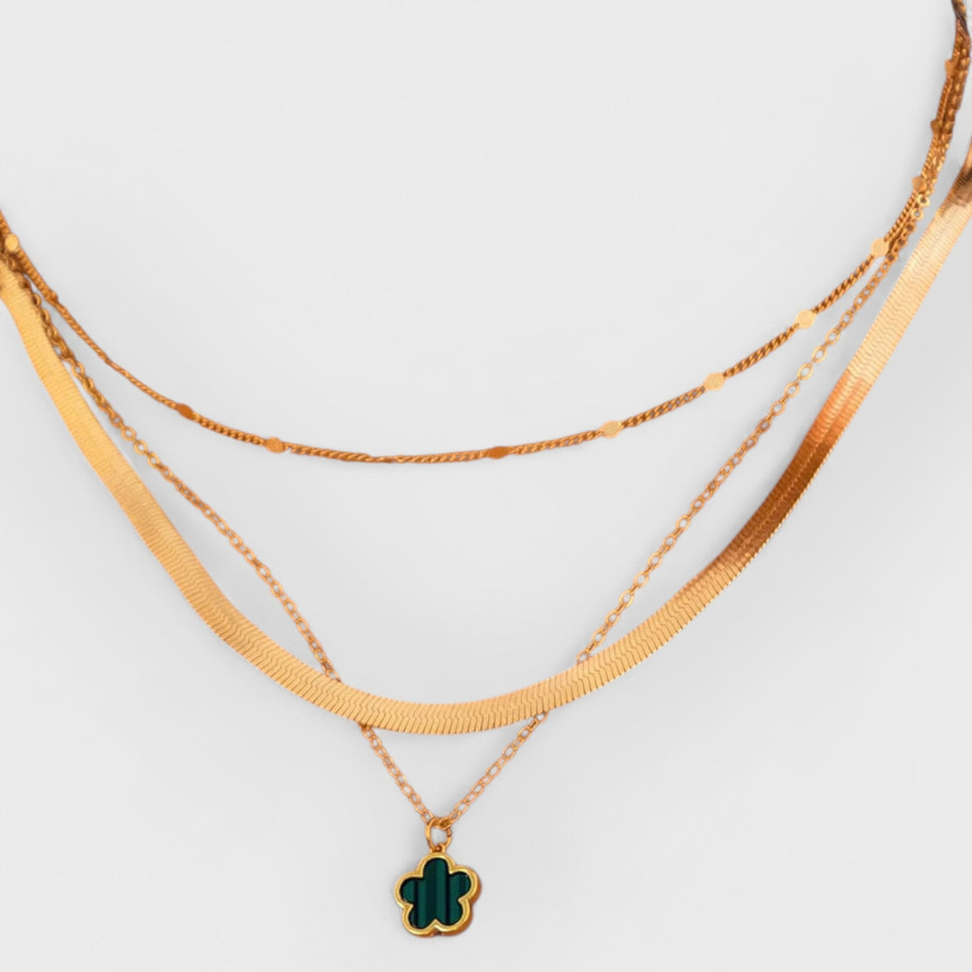Clover Rainbow Serpent Chain Necklace
