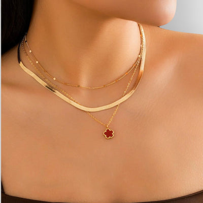 Clover Rainbow Serpent Chain Necklace