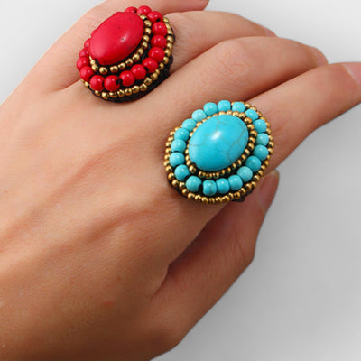 Turquoise Weave Ring