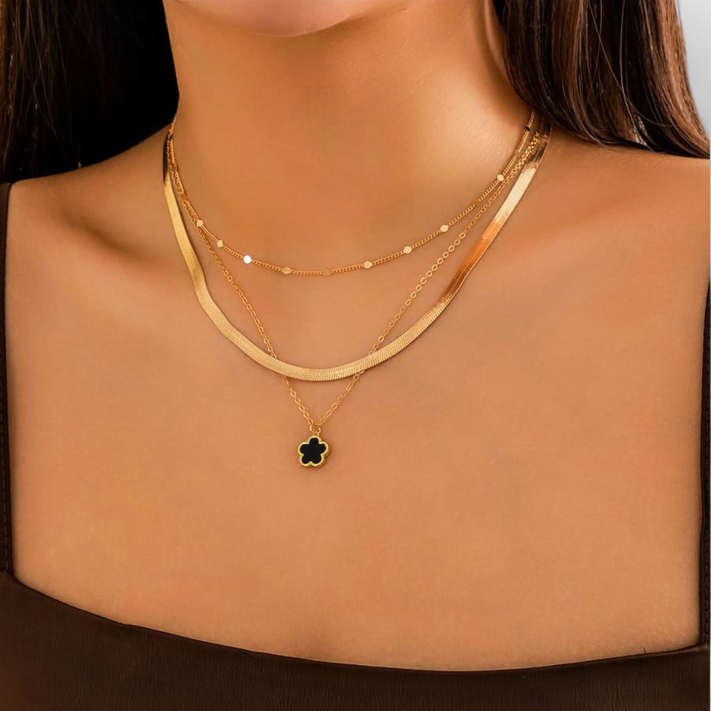 Clover Rainbow Serpent Chain Necklace