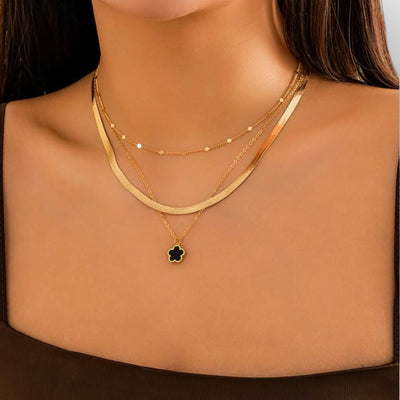 Clover Rainbow Serpent Chain Necklace