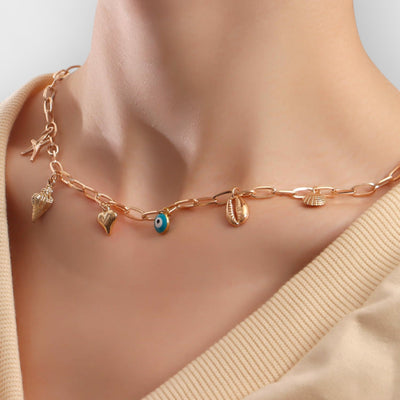 Spiral Shell Seastar Necklace