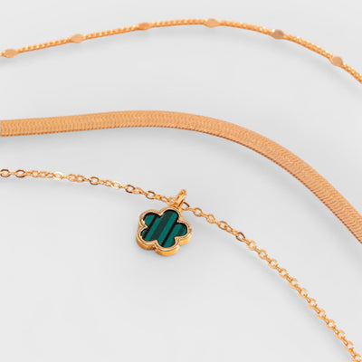 Clover Rainbow Serpent Chain Necklace