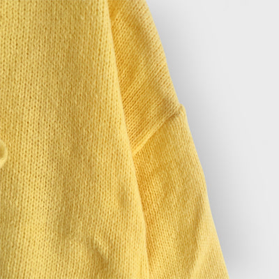 Solid Color Crew Neck Lace-Up Cardigan