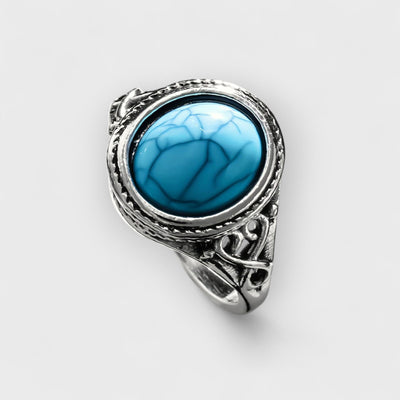 Sterling Silver Ring with Exquisite Blue Stone