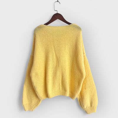 Solid Color Crew Neck Lace-Up Cardigan