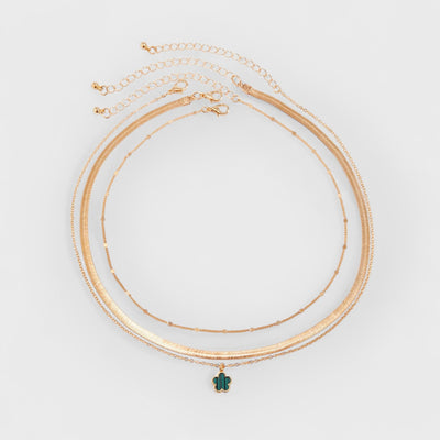 Clover Rainbow Serpent Chain Necklace