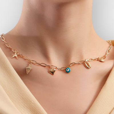 Spiral Shell Seastar Necklace