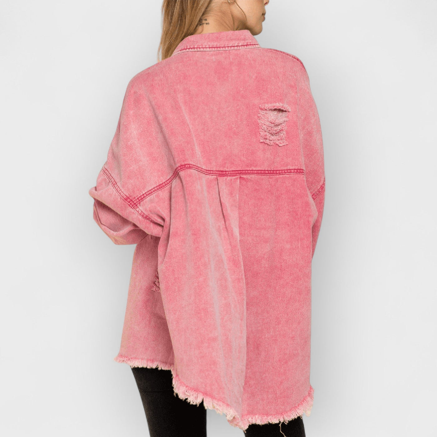 Thinking Out Loud Cotton Distressed Denim Jacket