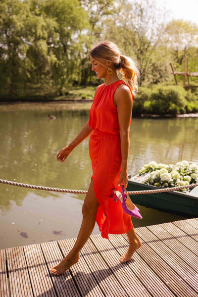 Stefka - Flowing Midi Dress Without Sleeves