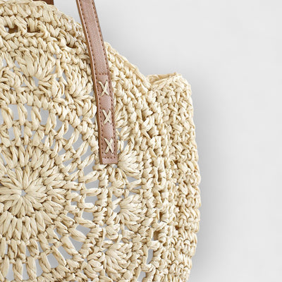 Round Straw Tote Bag