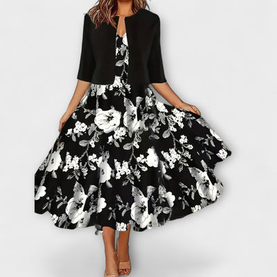 Elegant Midi Summer Dress for Women with Blazer