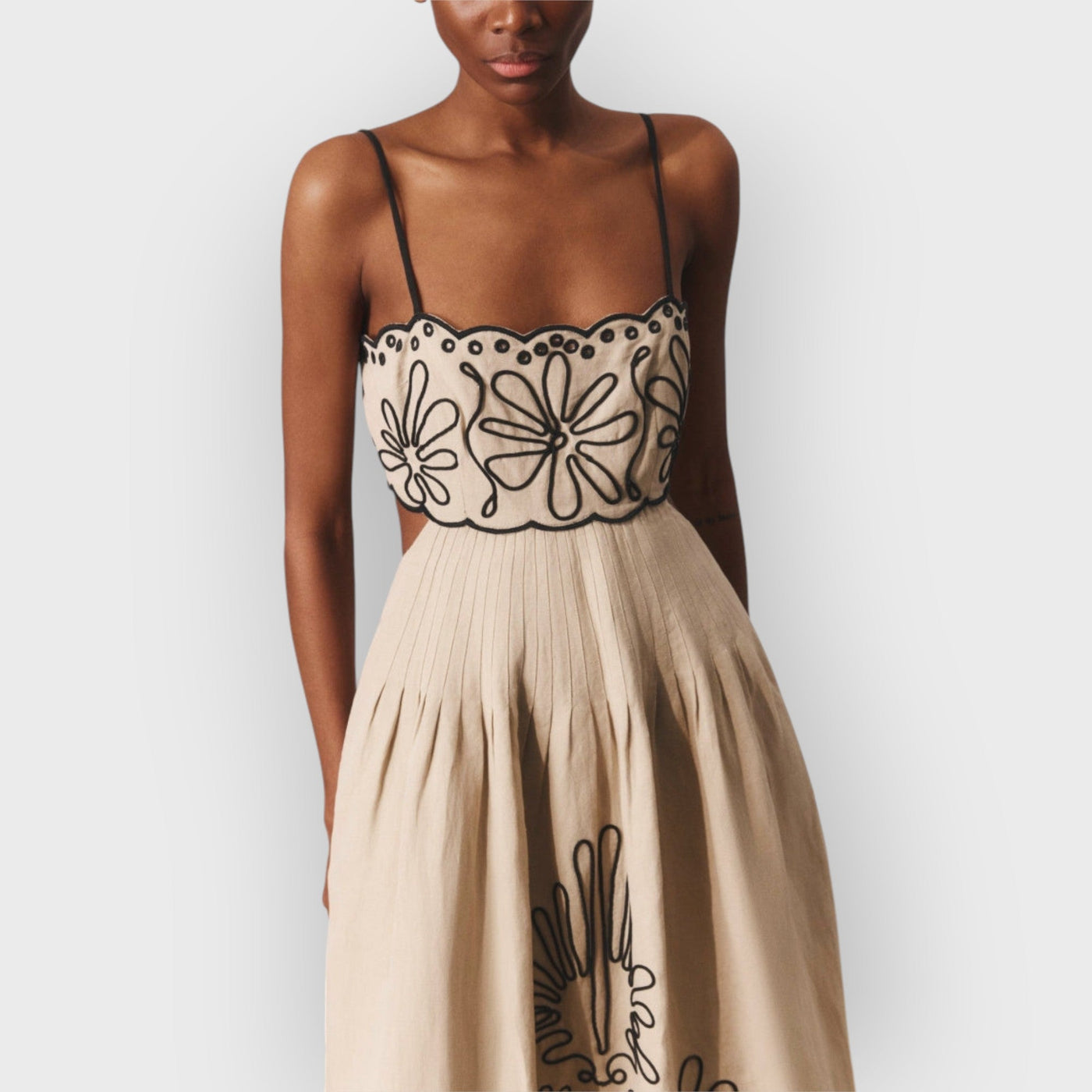 Summer Print Strap Midi Dress