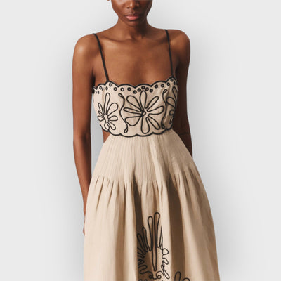 Summer Print Strap Midi Dress