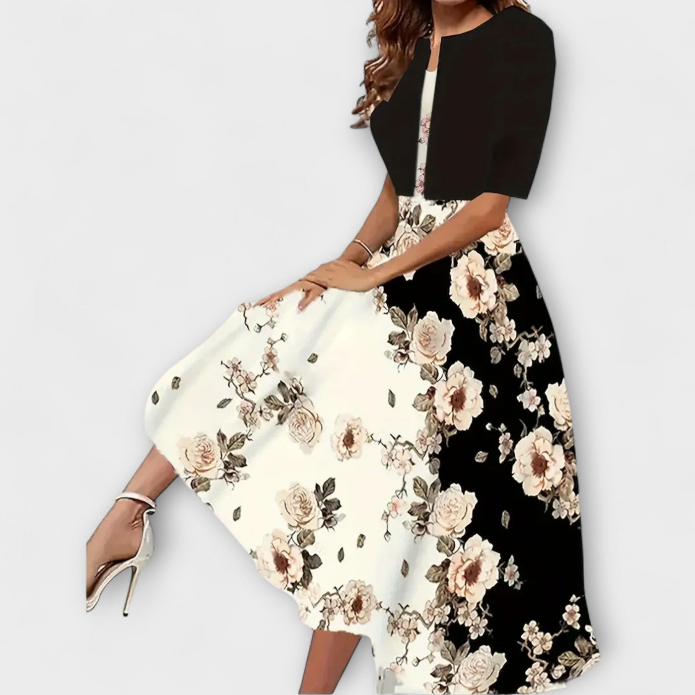 Elegant Midi Summer Dress for Women with Blazer