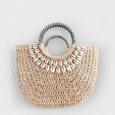 Shell Decor Straw Bag