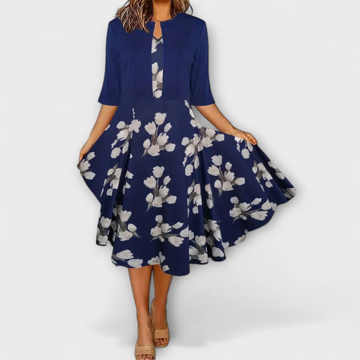 Elegant Midi Summer Dress for Women with Blazer