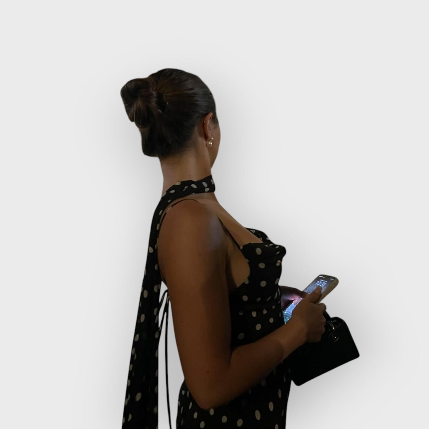 Black And Cream Polka Dot Ruffle Maxi Dress