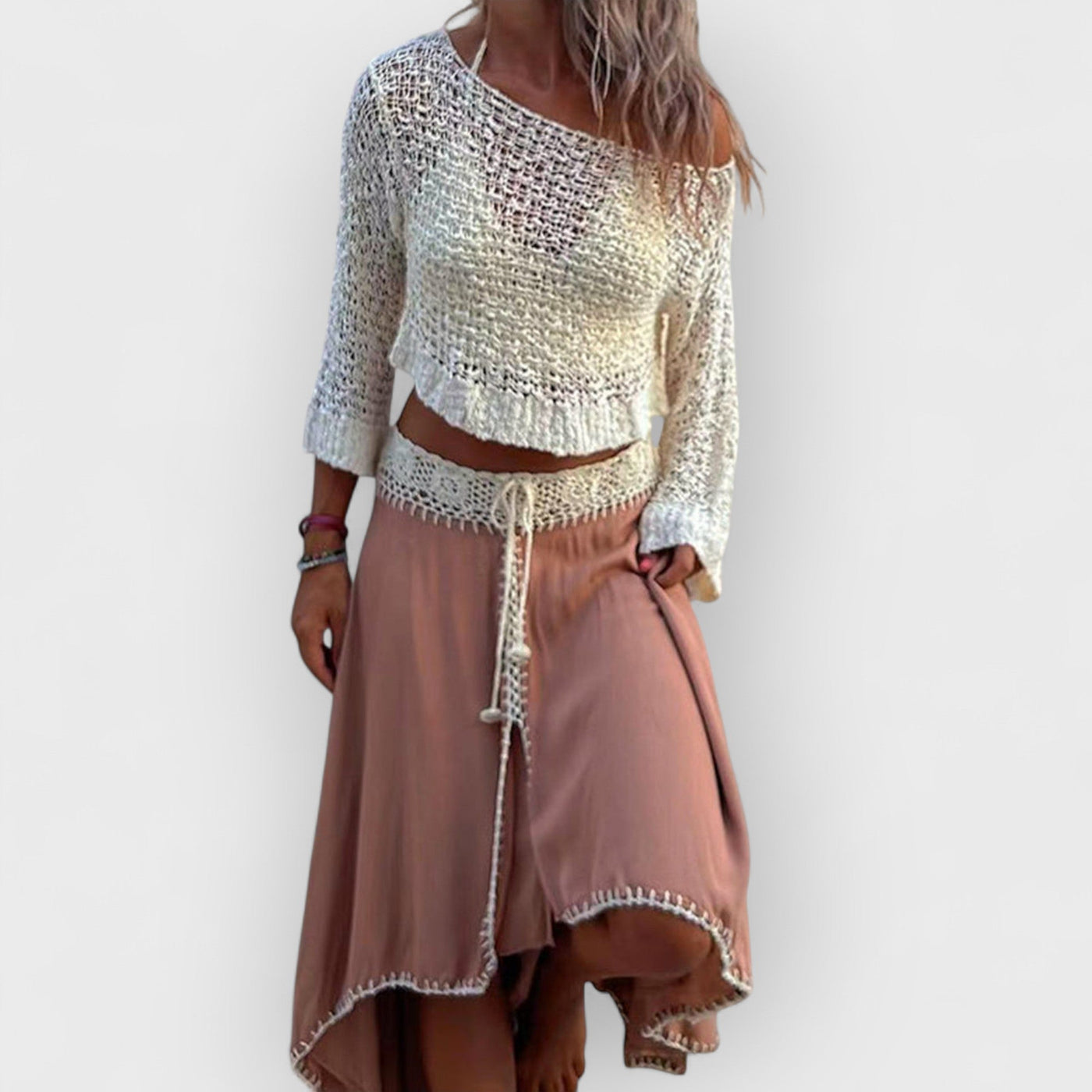 Sunny Meadow Crop Knit Cover-up Top