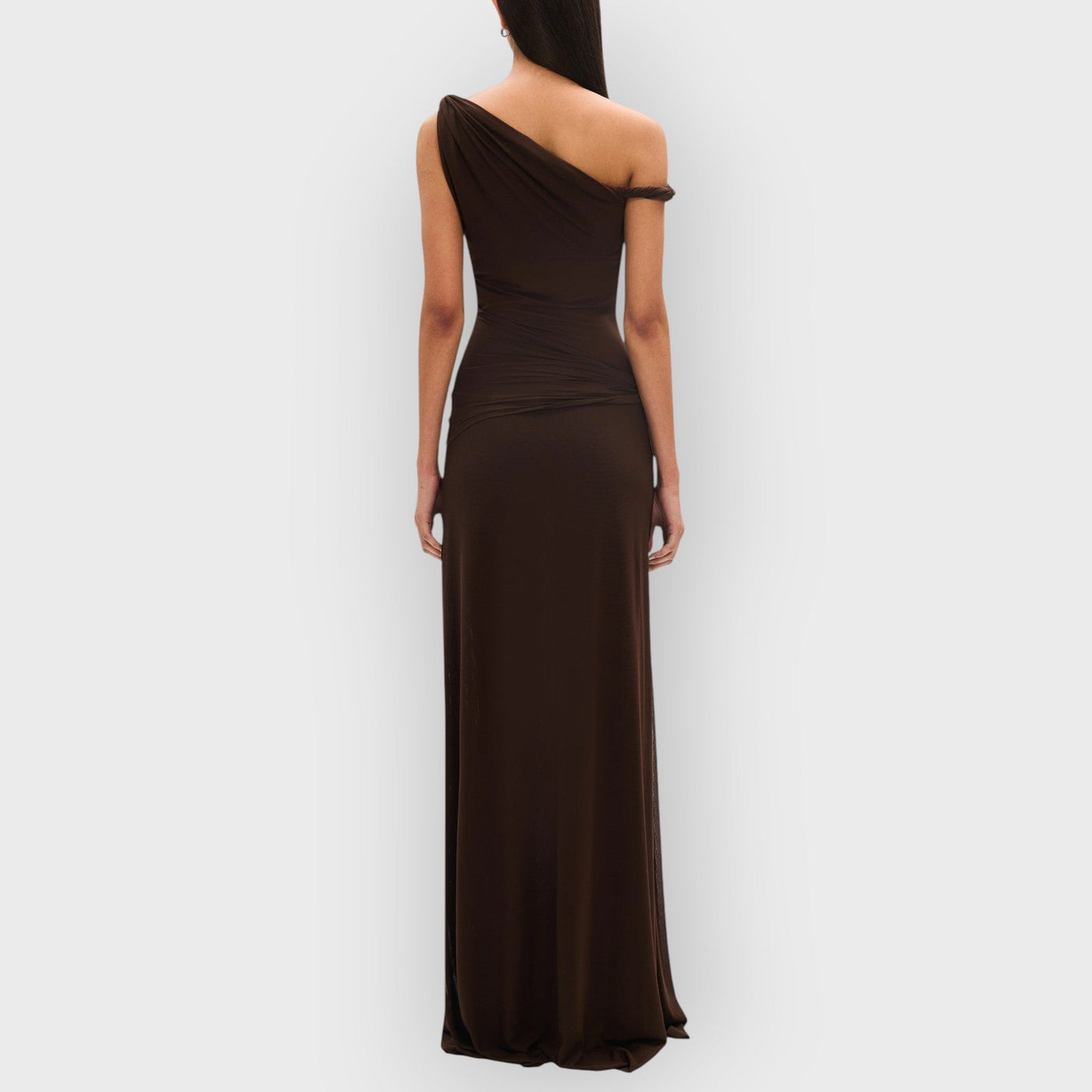 Espresso Sisal Mesh Maxi Dress