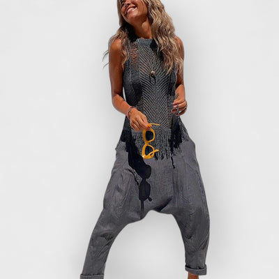 Thar Desert Sleeveless Tassel Knit Top