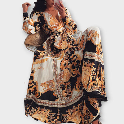 Wrap Dress - Boho Women's Dress with Slit
