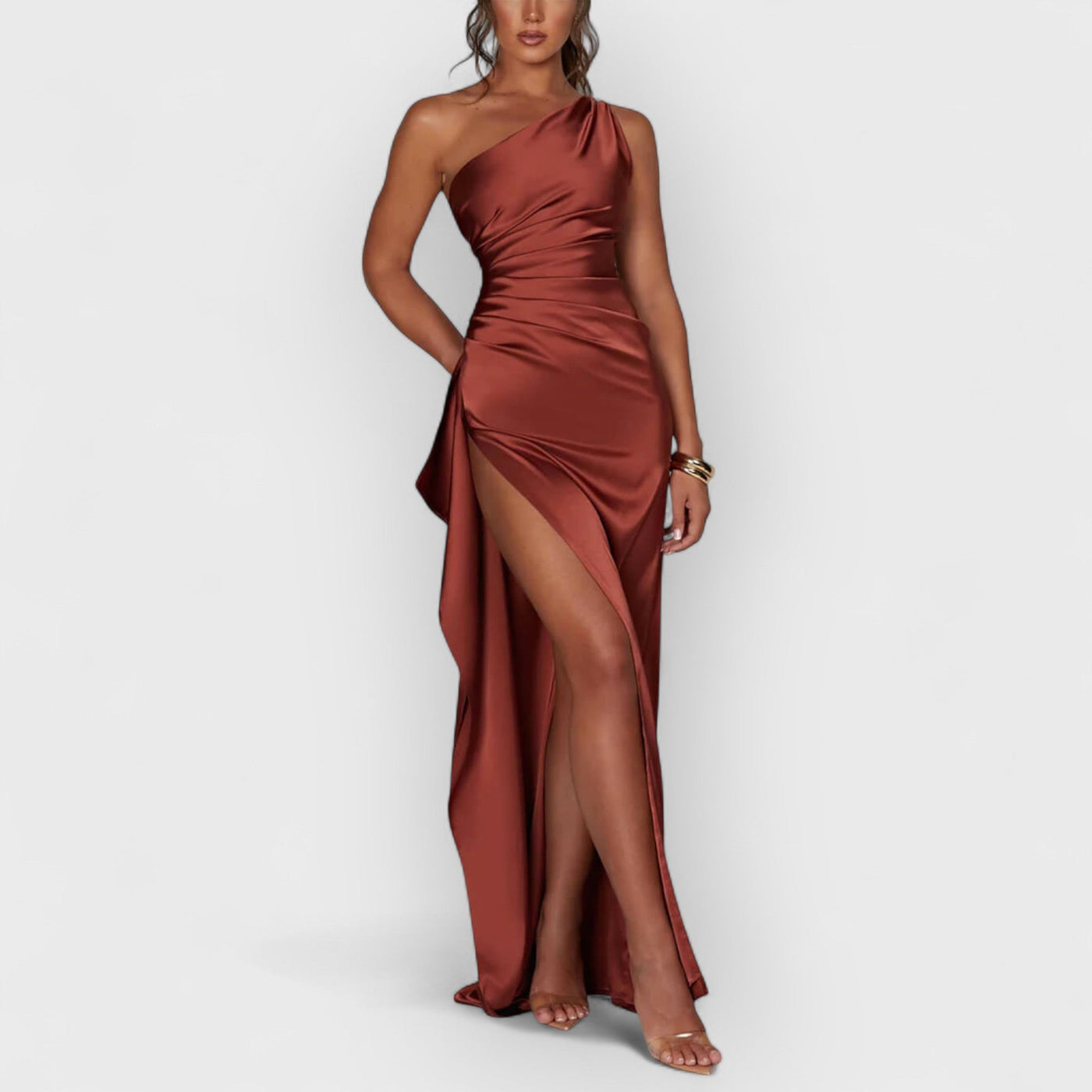 Satin Slit Maxi Dress