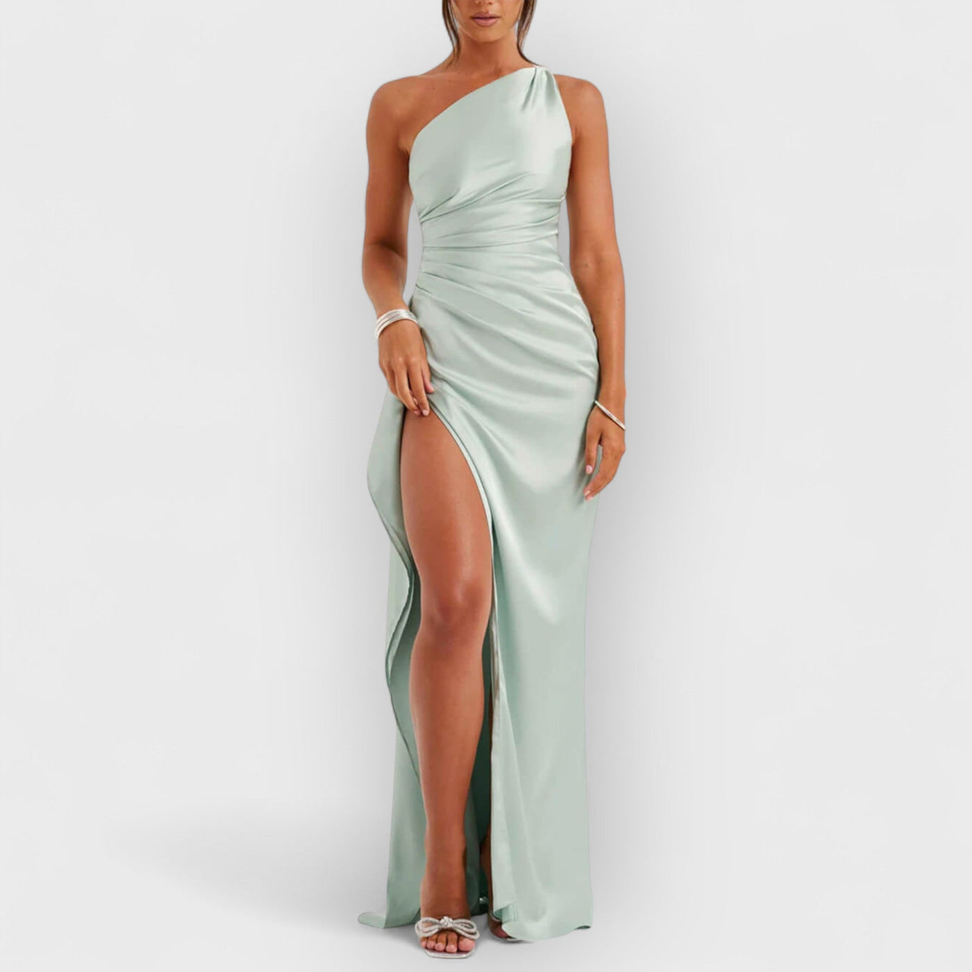Satin Slit Maxi Dress