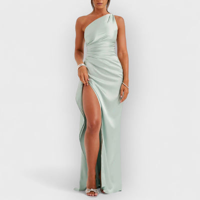 Satin Slit Maxi Dress